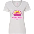 thumbnail image 3 of Inktastic Summer Enjoy the Sunshine Amelia Island Florida in Pink Women's V-Neck T-Shirt, 3 of 5