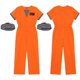thumbnail image 3 of Disfraz de prisionero para niños, mono de rayas con sombrero, uniforme de prisión para reclusos, disfraz de cosplay de Jailbird para fiesta temática, 3 of 5
