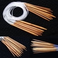thumbnail image 1 of Opolski 18Sizes 40/60/80/100/120cm Tube Circular Carbonized Bamboo Knitting Needle Set, 1 of 7