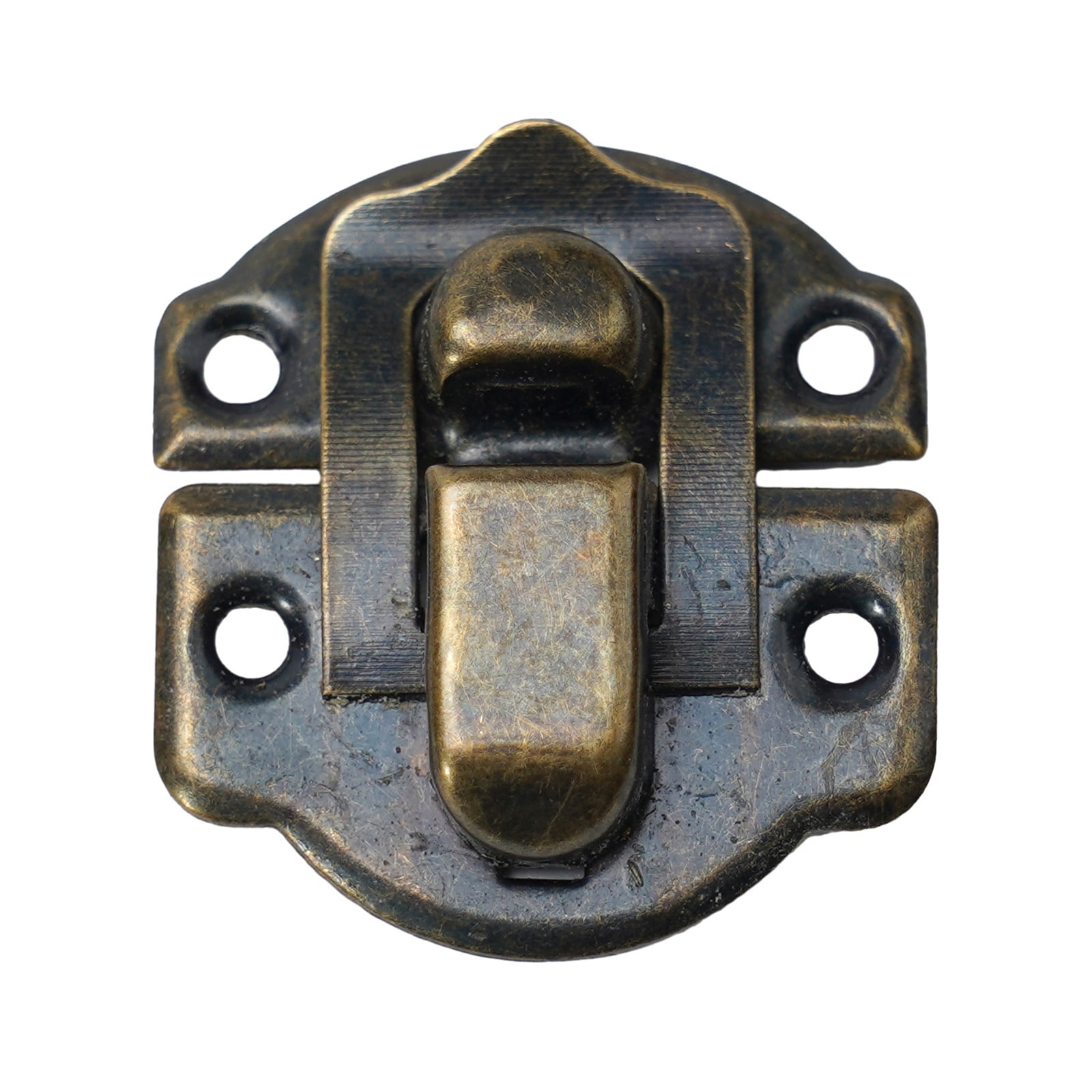 Joyzol Antique Hook Hasp – 2-Pack Solid Brass Swing Arm Clasp, Left & Right Latch Set, 42x37mm, With Mounting Screws, For Jewelry Boxes, Toolboxes, Cabinets