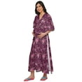thumbnail image 2 of Moomaya Womens Printed Long Maxi Maternity Kaftan Button Down Cotton Dress, 2 of 5