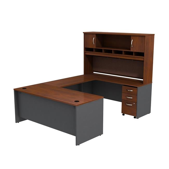 Bush Business Furniture SRC004HCSU Series C UShaped Desk with Hutch