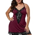 thumbnail image 5 of QSAWXQZ Women's Plus Lace Lingerie V Neck Sleeveless Mini Slip Dress Tassel Chemise for Lounge 4XL, 5 of 9