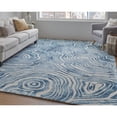 thumbnail image 5 of 5' X 8' Blue And Ivory Wool Geometric Tufted Handmade Area Rug, 5 of 10