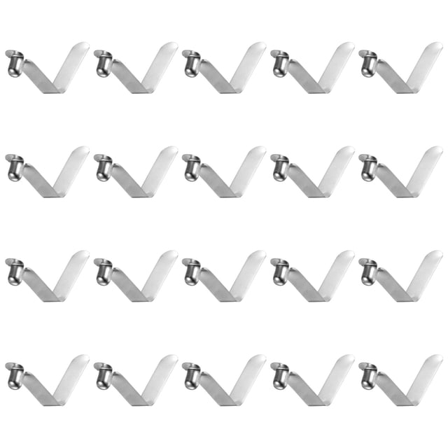 Unique Bargains 20pcs Single Button Kayak Paddle Snap Spring Clip 39mmx7.2mm V Shaped Hollow Lift Telescopic Locking Pole Clips