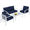 Blue, variant on MoNiBloom Outdoor Patio Furniture Set, 4 Piece Conversation Set with Coffee Table, Metal Furniture Set for Porch Backyard Garden, Gray