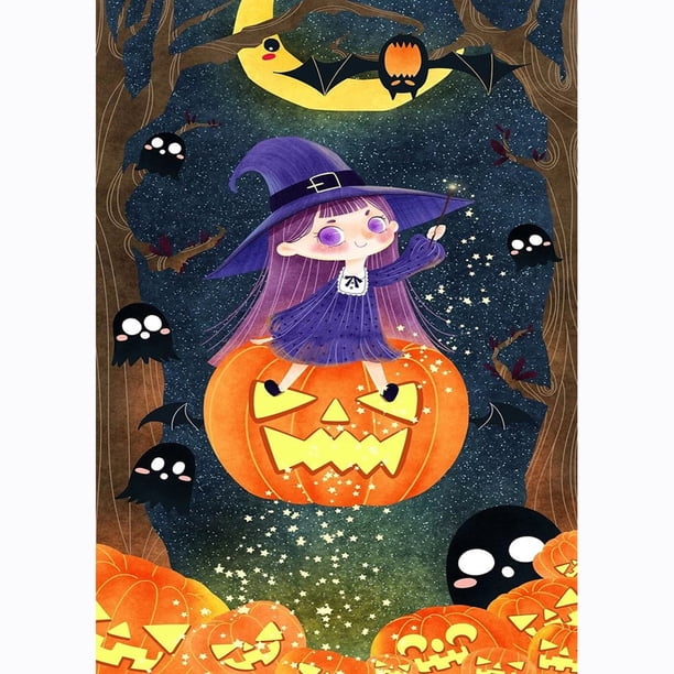 Pintura Diamante (DB2258) Calabaza de Halloween Punto de Cruz Cuadrado (WX457) 20X30cm FLhrweasw Nuevo