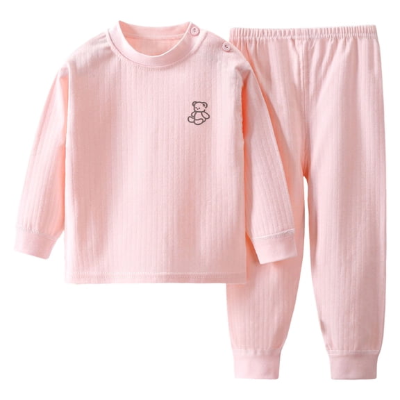 Dmsael Toddler Boys Pajamas Unisex Kids Pajamas Set Long Sleeve Cotton Sleepwear Lounge Set