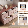 thumbnail image 4 of Dresser for Bedroom with 5 Drawers, Wide Chest of Drawers, Fabric Dresser, Storage Organizer Unit with Fabric Bins for Closet, Living Room, Hallway,21.65"Hight, 4 of 16