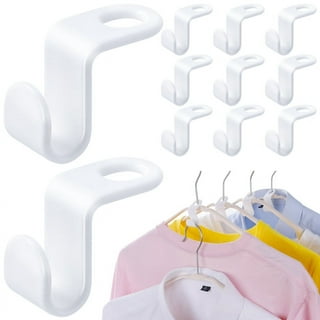 Lumfork 100Pcs Heavy Duty Plastic Cascading Clothes Hanger Connector Hooks,  White, Space Saving Organizer for Closet, Thicken, Roomier