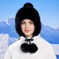 thumbnail image 4 of Fgnfyis Women's Winter Knitted Hat with Pompom and Ear for Outdoor Cold Weather Black One Size, 4 of 5