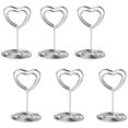 thumbnail image 1 of GFDYREE 20pcs Mini Place Card Holders Table Number Stand Table Card Holder Wire Table Picture Photo Holder with Heart Shape Menu Memo Clips for Wedding Party, Silver, 1 of 5