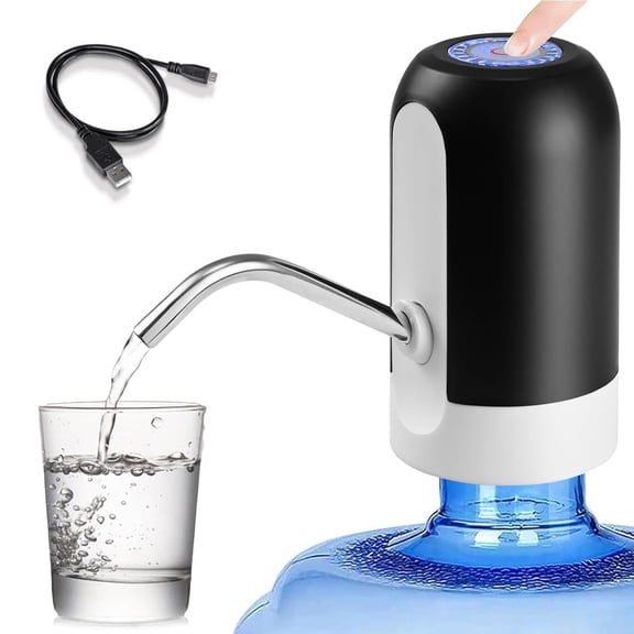 Lyxbone Automatic USB Rechargeable Water Bottle Pump Portable 5 Gallon Dispenser Black