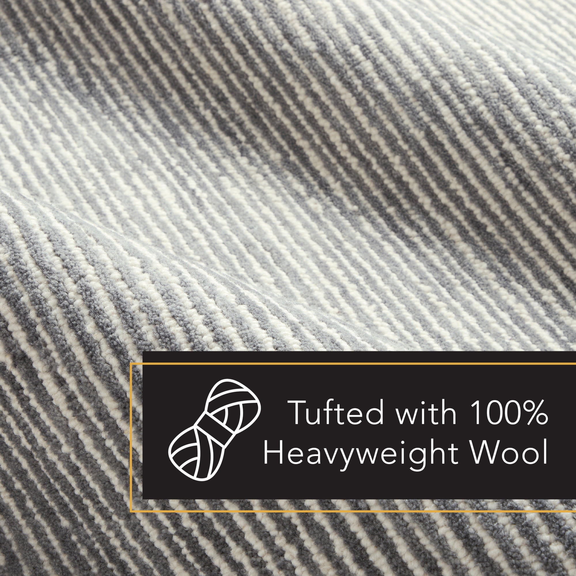 TOWN & COUNTRY LUXE Rita Ribbed Textured Hand Tufted 100% Wool Area Rug, Grey/Blue/Ivory, 5'x7'