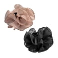 thumbnail image 5 of Large Chiffon Claw Clip With Black Fabric Ribbon Flower Rose Ideal For Women As Hair Accessories Suitable For Daily Wear And Special Occasions, 5 of 7