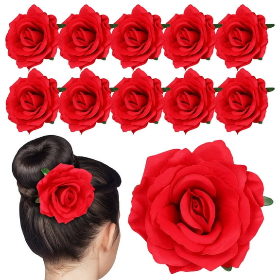 MLINS 12pcs Hair Flower Clips Realistic Flower Barrettes Hair Flowers Decors Wedding Hair Clips Flower Headpiece