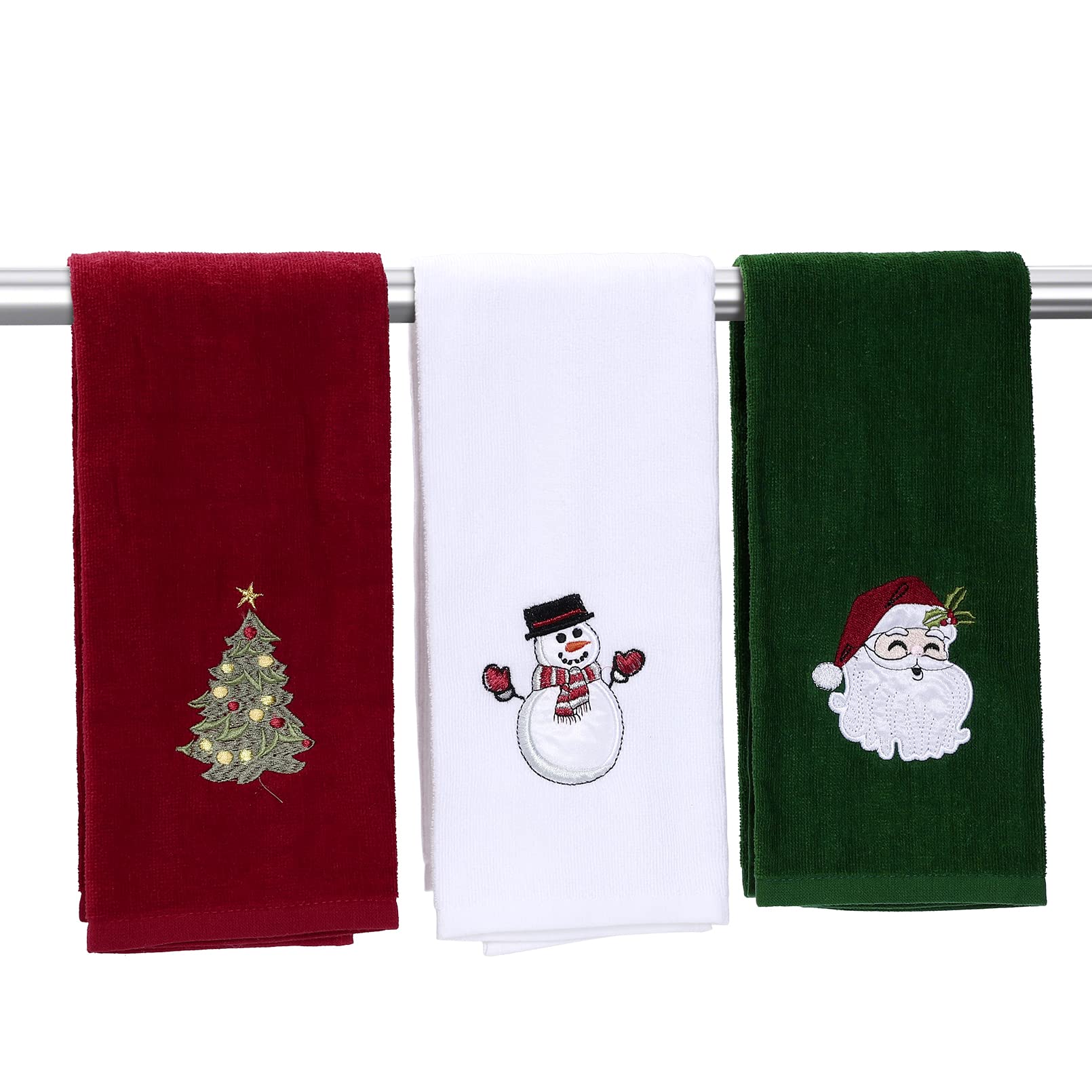 Holloyiver Christmas Hand Towels, Cotton Dish Washcloth for Kitchen, Soft &  Embroidered Bath Towel for Bathroom Super Absorbent, Cute Holiday  Decoration Set for Home (13×29) 