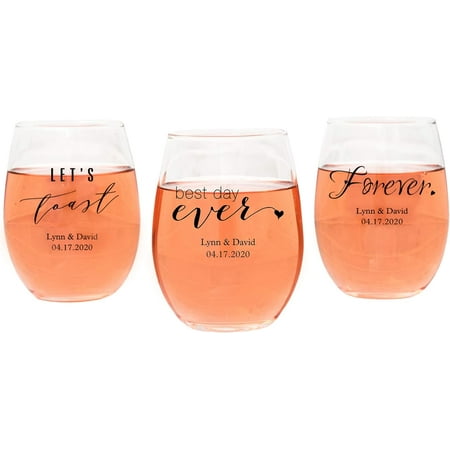 

WEDDINGSTAR Personalized Small Stemless Wine Glass 9oz - 24 pack