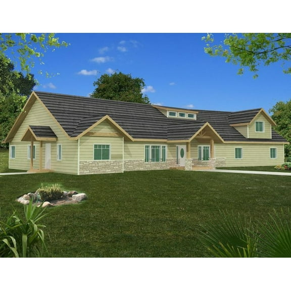 001-3250: Northwest 3 Bed, 4 Bath Luxury Home Plan, 3671 Sq Ft: Full Blueprints with License to Build by Home Plan Marketplace - Lesuto