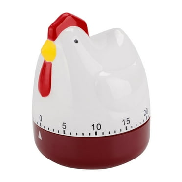 Home Kitchen Cooking Chicken Shaped Mechanical Alarm Timer 60 Minutes White Red