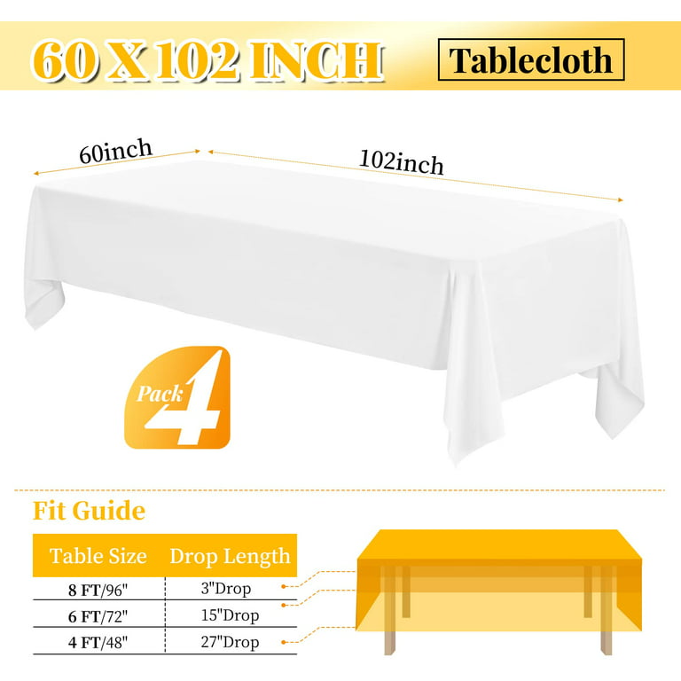 Table Cloth Fits 4ft / 6ft Table for Reception - 2 Styles