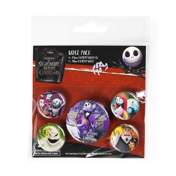 No Author Pyramid International BP80585 Nightmare Before Christmas Characters Badge, Multi-Colo