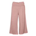 thumbnail image 5 of FINALGANG Womens Fold Over Waist Cropped Wide Leg Yoga Pants Solid Color Soft Stretchy Casual Loose Fit For Loungewear Yoga Daily Activities Rose Gold L, 5 of 5