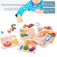 thumbnail image 4 of Gwong Juguete 1 set Block Jigsaw Creative Early Learning DIY Hortalizas de madera Bloque de rompecabezas para niños Gwong 30010707, 4 of 6