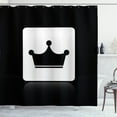 thumbnail image 1 of Crown Shower Curtain, Graphic Symbolic Image of a Button Like Design in Monochromatic Style, Fabric Bathroom Set with Hooks, 69W X 75L Inches Long, Charcoal Grey and White, by Ambesonne, 1 of 3