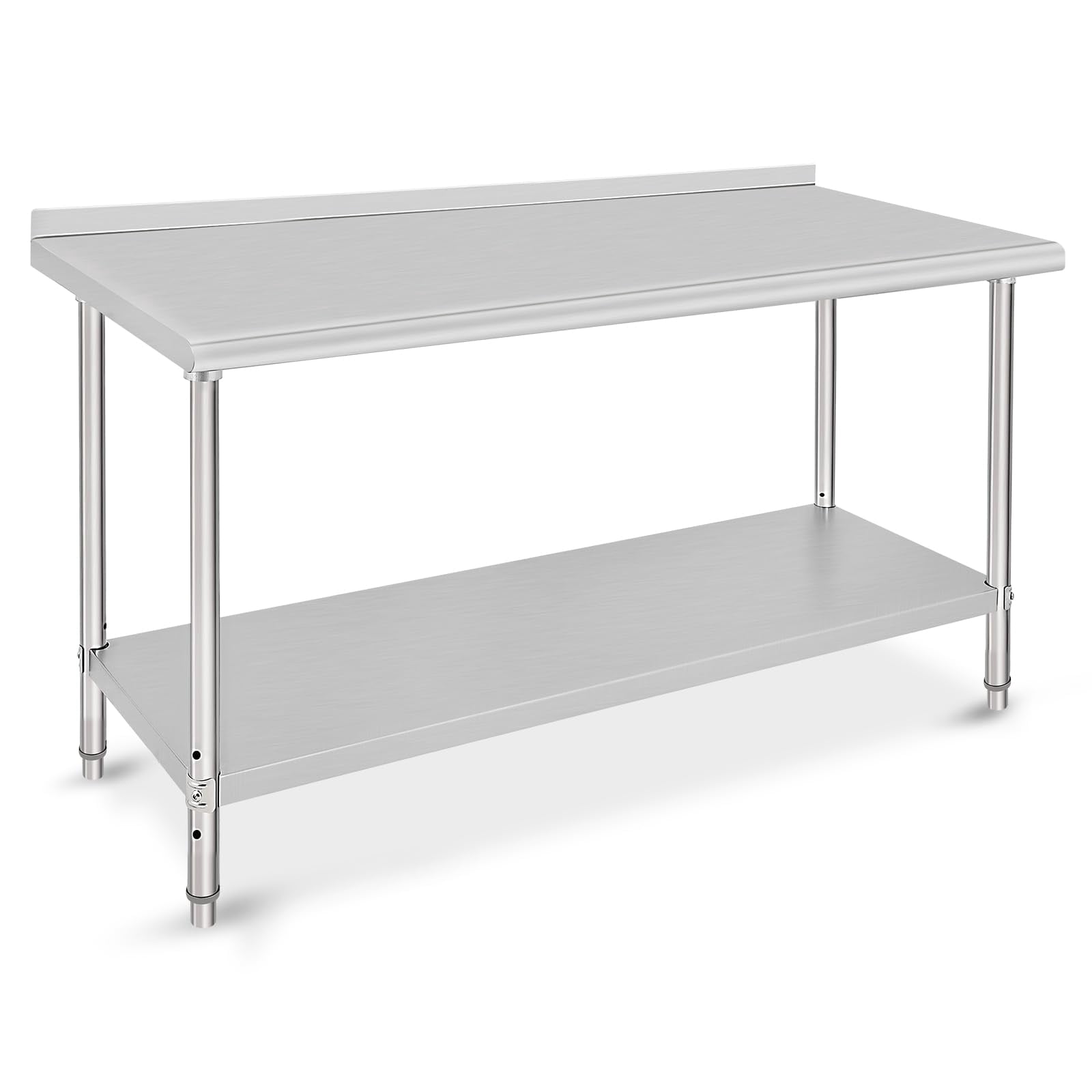 Huisuilinss Stainless Steel Table,Metal Prep & Work Table with Adjustable Undershelf NSF Metal Commercial Kitchen Table for Kitchen, Restaurant, Hotel and Garage Prep Table Work Table