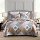 thumbnail image 1 of HoneiLife Juego de edredón tamaño king – Edredones de microfibra de 3 piezas, colchas reversibles, colchas de retazos, juego de cama floral, edredones para todas las estaciones, color rosa moca, tamañ, 1 of 6