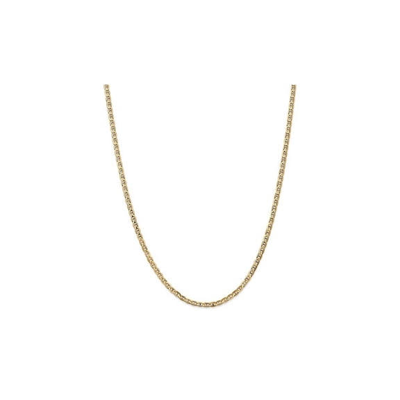 Gem & Harmony 14K Yellow Gold Concave Anchor Chain Necklace 24 inches for Men