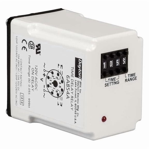 Dayton Time Delay Relay,240VAC,10A,DPDT,.05 sec  5DPZ6
