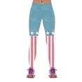 thumbnail image 4 of Rovga Women Yoga Long Pants Casual Fourth Of July Independence Day Printed Sports Leggings Long Pants, 4 of 6