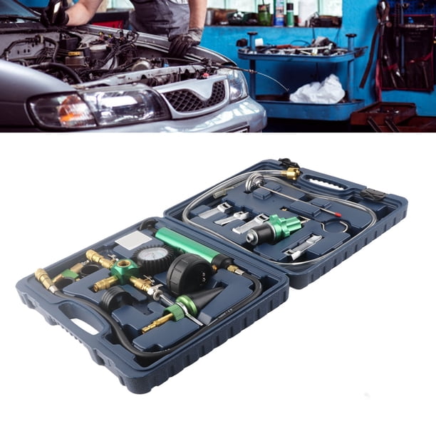Kit de herramientas de recarga de refrigerante para radiador 15 piezas probador universal de fugas de presión de radiador de alta precisión portátil para la mayoría de los ANGGREK Otros