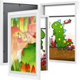 thumbnail image 3 of Marcos de arte para obras de arte infantiles - Apertura frontal con capacidad para 150 dibujos, manualidades 3D - 2 paquetes de 8,5 x 11 con tapete o 9 x 12 sin tapete, 3 of 5