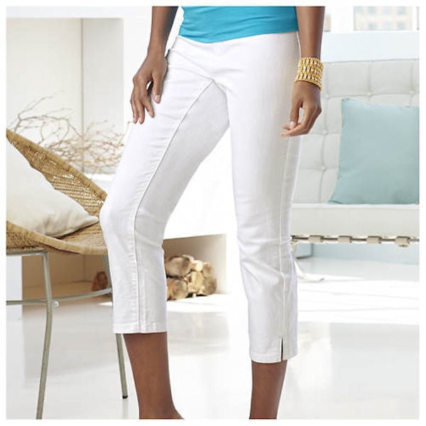 K. Jordan YogaWaist Jean Capris In White 30W