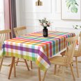 thumbnail image 5 of Tchckioa Colorful Grid Tablecloth for Kitchen,Rectangle Waterproof Table Cover Decor,60x120 Inch, 5 of 5