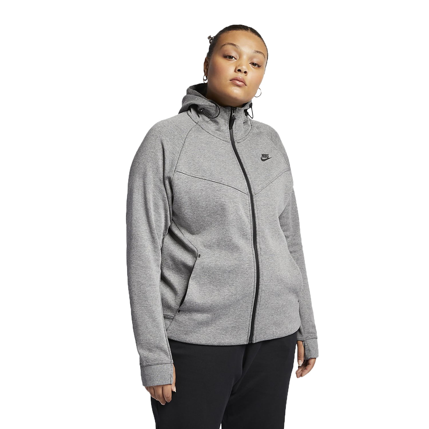 Nike Sportswear Tech Fleece Full-Zip Women's Hoodie Carbon-Black 863125 ...