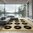 thumbnail image 2 of ODIKA 8'x10' Washable Area Rug Music Note Vintage Record Faded Vinyl Layout Round Movie Eight for Living Room, Under Sectional, Family , Durable, Non-Slip, 2 of 7