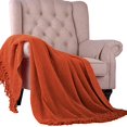 thumbnail image 3 of Home Soft Things Knitted Tweed Throw Couch Cover Blanket, 50 x 60, Rust, 3 of 5