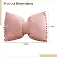 thumbnail image 4 of Bow Pillow Covers Set of 2, Pink Throw Pillow Cases with Decorative Ball Edges, Plush Material, 19.7 x 13.8 in for Home Office Decor, 4 of 5