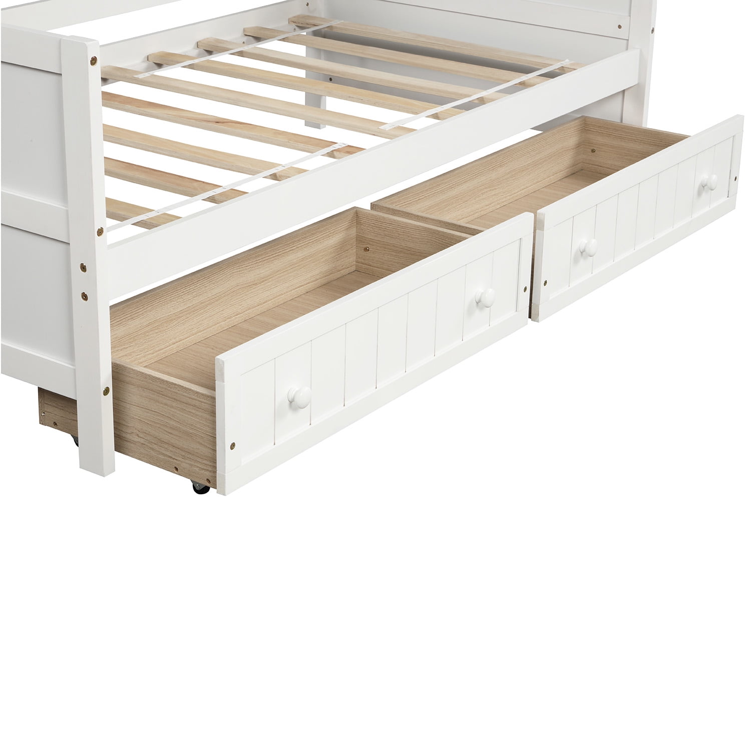 Lowestbest Twin Daybed with 2 Storage Drawers, Sofa Bed for Bedroom Living Room, White