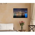 thumbnail image 2 of wall26 Canvas Print Wall Art Detroit, Michigan City Night Skyline Architecture &amp; Maps Cityscape Photography Realism Global Scenic Colorful Multicolor for Living Room, Bedroom, Office - 24"x3, 2 of 4