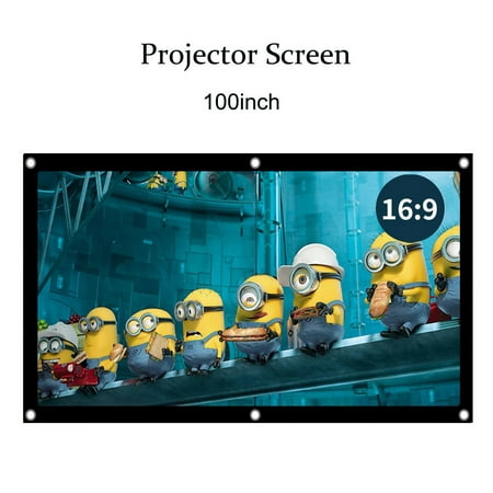 HURRISE 16:9 White Projector Screen,75° Viewing Portable HD Home Theater Movie Screen  Angle Plastic Projection Screen for Outdoor Indoor Home Cinema Office