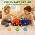 thumbnail image 6 of JoyStone Dinosaur Truck Toys for Kids, Friction Powered Transport Carrier Truck with 4 Pull-Back Dino Cars, Toddler Gifts with Sounds & Lights for Boys 3 4 5+, 6 of 9