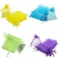 thumbnail image 2 of 100Pcs Organza Gift Candy Sheer Bags Mesh Jewelry Pouches Drawstring Bulk for Wedding Party Favors Festival Christmas Valentine's Day - 3x4 Inches, 2 of 4