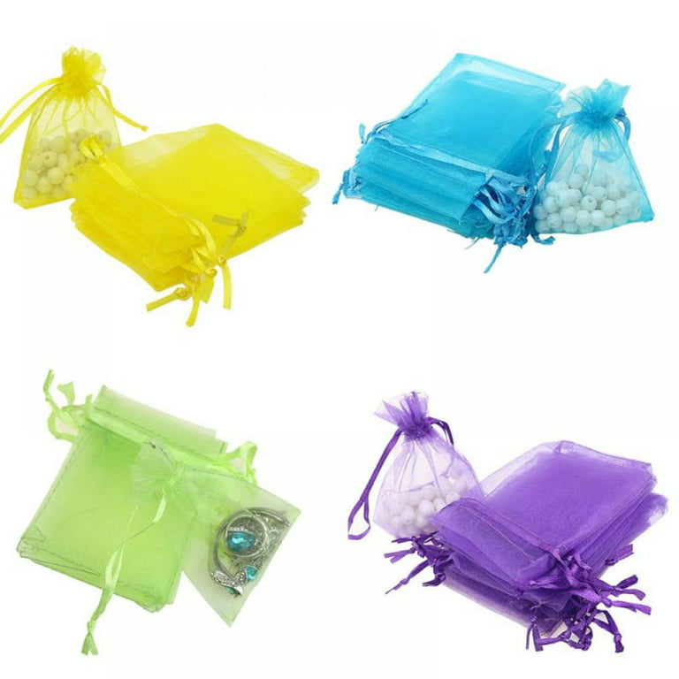100pcs Butterfly Pouch Gift Bags Small Jewelry Bag Drawstring Pocket Candy  Packaging Bags Christmas Jewelry Organza