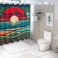 thumbnail image 7 of Awypu Home Bathtubs Bathroom Curtain Decoration Modern Tropical Hawaii Palm Leaves Decorative White, 7 of 7