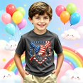thumbnail image 2 of Tisuna Boys Baseball T Shirts Kids Short Sleeve Graphic Print Crew Neck Tops Breathable Teen Boys Outdoor Play Tee Shirts Size 8-9 Years Dark Gray, 2 of 4